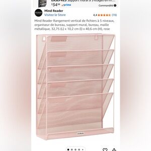 Amazon Pink Mesh Wall File Holder